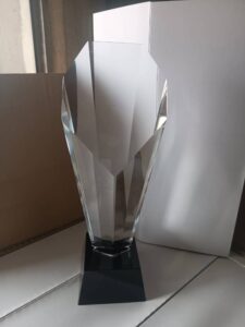 Tail shape crystal with black base