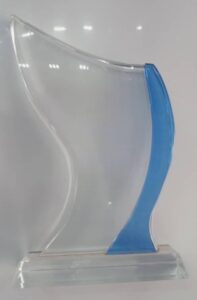 clear crystal with blue clip
