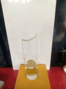 long crystal with globe