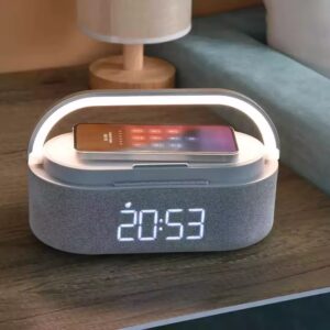wireless charging with digital clock and led lamp