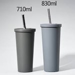 shuku shuku long plastic cup with straw