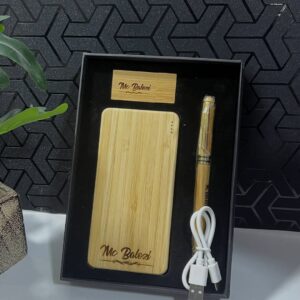 3pcs bamboo set (pen,flashdrive,powerbank)