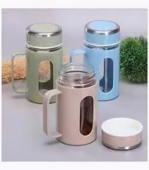 double galled glass mug with lid brown ceramic mug with handle and cover double galled glass mug with lid brown ceramic mug with handle and cover